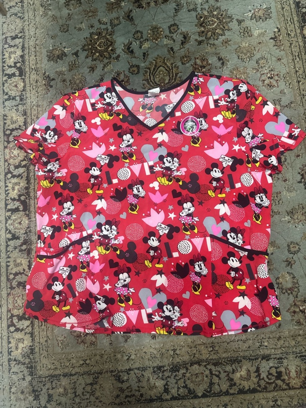 NWT Disney Minnie Mouse 3x Nurse Scrub Top